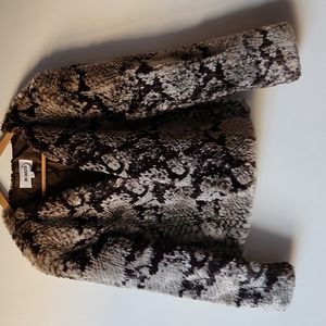 BB Dakota Faux Fur Jacket, Brown/Beige, size Medium